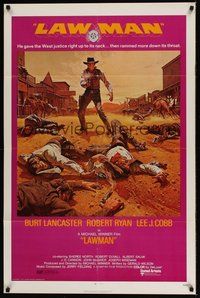 7d511 LAWMAN 1sh '71 Burt Lancaster, Robert Ryan, Lee J. Cobb, directed by Michael Winner!