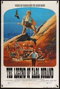 7d515 LEGEND OF EARL DURAND 1sh '74 where his freedom ends the legend begins, cool artwork!