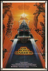 7d546 MAD MAX 2: THE ROAD WARRIOR 1sh '82 Mel Gibson returns as Mad Max, art by Commander!