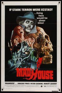7d548 MADHOUSE 1sh '74 Price, Cushing, if terror was ecstasy, living here would be sheer bliss!