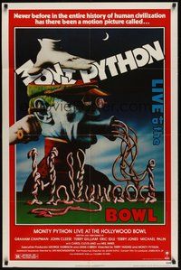 7d588 MONTY PYTHON LIVE AT THE HOLLYWOOD BOWL 1sh '82 great wacky meat grinder image!