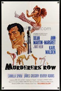 7d612 MURDERERS' ROW 1sh '66 art of spy Dean Martin as Matt Helm & sexy Ann-Margret by McGinnis!