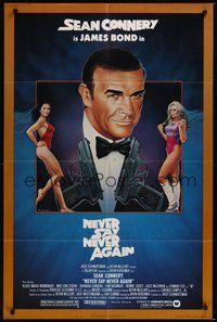 7d628 NEVER SAY NEVER AGAIN 1sh '83 art of Sean Connery as James Bond 007 by R. Obrero!