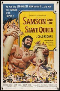 7d742 SAMSON & THE SLAVE QUEEN 1sh '64 Umberto Lenzi's Zorro contro Maciste, great art of Samson!