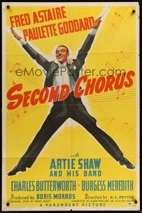 7d756 SECOND CHORUS style A 1sh '40 huge full-length image of Fred Astaire in tux!