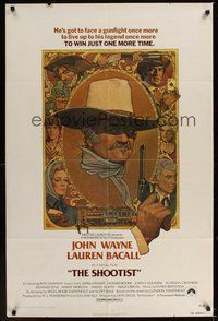 7d773 SHOOTIST 1sh '76 best Richard Amsel artwork of cowboy John Wayne & cast!