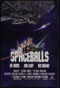 7d803 SPACEBALLS 1sh '87 best Mel Brooks sci-fi Star Wars spoof, John Candy, Pullman, Moranis!