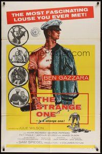 7d821 STRANGE ONE 1sh '57 military cadet Ben Gazzara is the most fascinating louse you ever met!