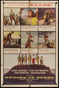 7d863 THEY CAME TO CORDURA Spanish/U.S. 1sh '59 Gary Cooper, Rita Hayworth, Tab Hunter, Van Heflin!