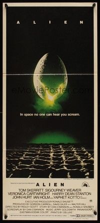 7e378 ALIEN Aust daybill '79 Ridley Scott outer space sci-fi monster classic, cool egg image!