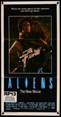 7e380 ALIENS Aust daybill '86 James Cameron, some places in the universe you don't go alone!
