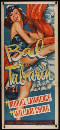 7e389 BAL TABARIN Aust daybill '52 art of sexy Famous French Can-Can Dancers!
