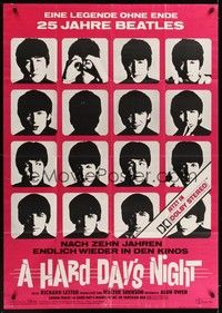7e040 HARD DAY'S NIGHT German 33x47 R89 great image of The Beatles, rock & roll classic!