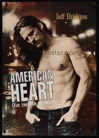 7e068 AMERICAN HEART video German '95 cool image of tough shirtless Jeff Bridges!