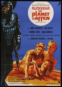 7e085 BENEATH THE PLANET OF THE APES German '70 sci-fi sequel, what lies beneath may be the end!