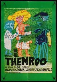 7e011 THEMROC German 16x23 '74 Claude Faraldo French comedy, bizarre Dedier artwork!