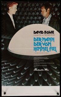 7e020 MAN WHO FELL TO EARTH German 12x19 '76 Nicolas Roeg, cool different image of David Bowie!