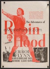 7e350 ADVENTURES OF ROBIN HOOD New Zealand daybill R50s Errol Flynn in the title role!