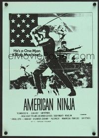 7e351 AMERICAN NINJA New Zealand daybill '85 Michael Dudikoff, martial arts, 1 man killing machine