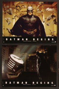 7e853 BATMAN BEGINS 8 French LCs '05 great images of Christian Bale as the Caped Crusader!