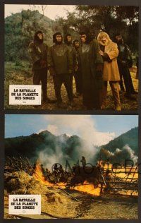 7e854 BATTLE FOR THE PLANET OF THE APES 9 set A French LCs '73 sci-fi war between apes & humans!