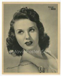 7f013 DEANNA DURBIN 8x10 Decca Records still '40s head & shoulders portrait in pretty dress!