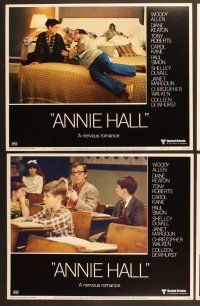7g035 ANNIE HALL 8 LCs '77 Woody Allen & Diane Keaton, a nervous romance!