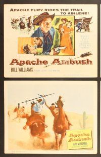 7g038 APACHE AMBUSH 8 LCs '55 Richard Jaeckel, Bill Williams, Apache fury rides the trail!