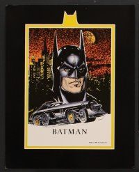 7g044 BATMAN RETURNS 8 movie cards '92 Tim Burton, really cool comic book concept artwork!