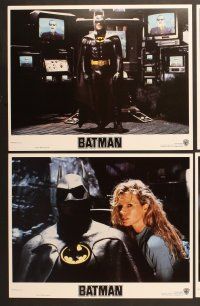 7g043 BATMAN 8 LCs '89 Michael Keaton, Jack Nicholson, Kim Basinger, directed by Tim Burton!