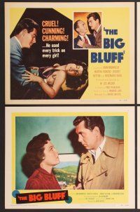 7g051 BIG BLUFF 8 LCs '55 cruel, cunning, charming, he used every trick on every girl!