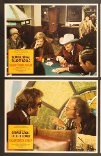 7g066 CALIFORNIA SPLIT 8 LCs '74 Robert Altman, George Segal & Elliott Gould as pro poker players!