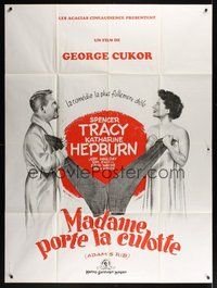 7h367 ADAM'S RIB French 1p R80s Spencer Tracy & Katharine Hepburn are lawyers, different art!