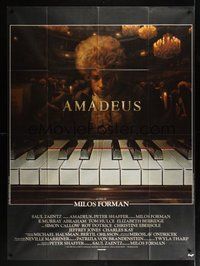 7h372 AMADEUS French 1p '84 Milos Foreman, Mozart biography, piano art by Bernard Bernhardt!