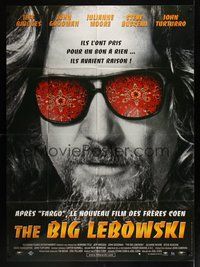 7h386 BIG LEBOWSKI French 1p '98 Coen Brothers, great image of slacker Jeff Bridges in shades!
