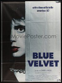 7h390 BLUE VELVET French 1p '86 directed by David Lynch, different c/u of Isabella Rossellini!