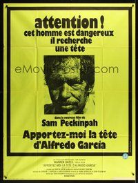7h395 BRING ME THE HEAD OF ALFREDO GARCIA yellow style French 1p '75 directed by Sam Peckinpah!