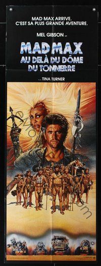 7h006 MAD MAX BEYOND THUNDERDOME French door panel '85 art of Mel Gibson & Tina Turner by Amsel!