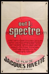 7h017 OUT 1: SPECTRE French 31x47 '74 Jacques Rivette's 4 hour discourse on radical terrorism!