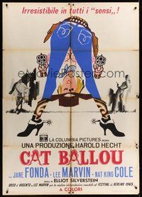 7h079 CAT BALLOU Italian 1p '65 artwork of cowgirl Jane Fonda like U.S. one-sheet!