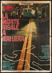 7h028 DEATH OCCURRED LAST NIGHT Italian 2p '70 art of Raf Vallone & cops at murder scene!
