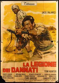 7h043 LEGION OF THE DAMNED Italian 2p '69 Umberto Lenzi, cool art of Jack Palance w/machine gun!