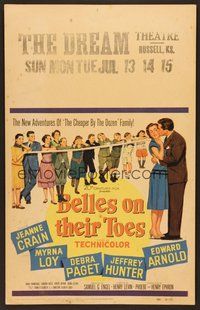 7h178 BELLES ON THEIR TOES WC '52 art of Jeanne Crain, Myrna Loy & a dozen kids!