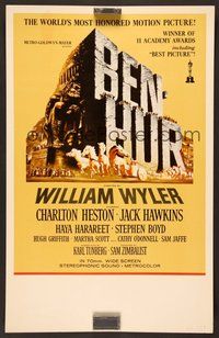 7h181 BEN-HUR WC R69 Charlton Heston, William Wyler classic religious epic, cool chariot art!
