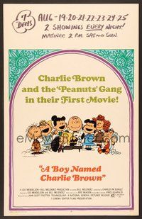 7h186 BOY NAMED CHARLIE BROWN WC '70 baseball art of Snoopy & the Peanuts by Charles M. Schulz!