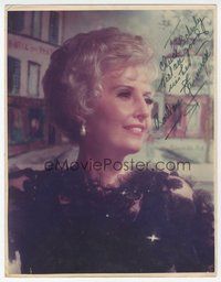 7j077 BARBARA STANWYCK signed color 11x14 TV still '60s head & shoulders c/u from The Big Valley!