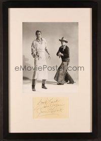 7j004 JOHN WAYNE/JAMES STEWART signed framed index card '70s from The Man Who Shot Liberty Valance!