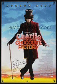 7j100 CHARLIE & THE CHOCOLATE FACTORY signed advance 1sh '05 by director Tim Burton!