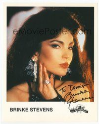 7j203 BRINKE STEVENS signed color 8x10 REPRO still '00s sexy head & shoulders portrait!