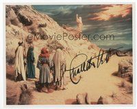 7j206 CHARLTON HESTON signed color 8x10 REPRO still '90s as Moses in The Ten Commandments!